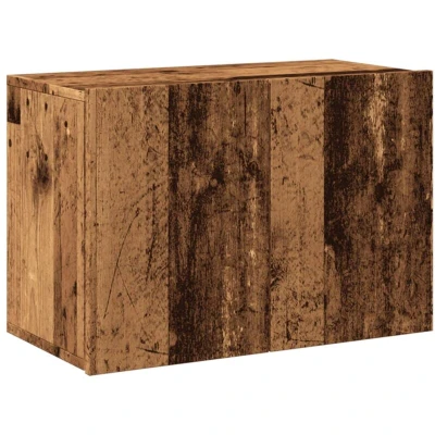 Image of vidaXL Wall mounted TV Cabinet Floating Stand with Ample Storage, Engineered Wood Old Wood, 60 x 30 41 cm, Brown