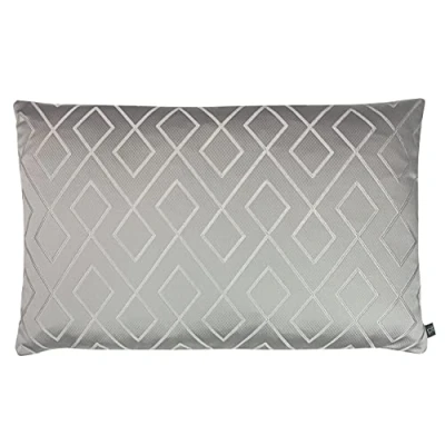 Image of Prestigious Textiles Pivot Geometric Jacquard Feather Filled Cushion Grey One Size