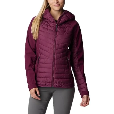 Image of Columbia Women&#039;s Powder Lite Hybrid Hooded Puffer Jacket, Marionberry, XS