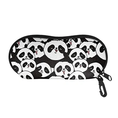 Image of Pizding Glasses Case Portable Soft Sunglasses Anti Scratch Eyeglasses Bag with Clip Cartoon Panda Print for Kids Boys Girls