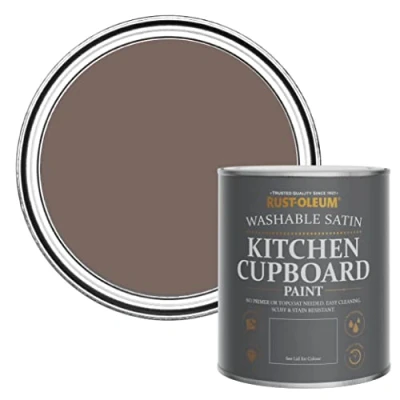 Image of Rust Oleum Brown Scrubbable Kitchen Cupboard Paint in Satin Finish River’s Edge 750ml
