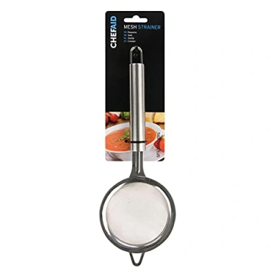 Image of Chef Aid Stainless Steel Mesh Strainer, Ideal for Brewing and Serving Tea of Straining Herbs Spices