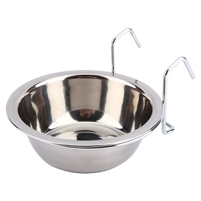 Image of Stainless Steel Hanging Pet Bowls for Dogs Cats Puppies Food and Water Feeder Dish with Hook Kennel Crate Cage