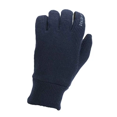 Image of SEALSKINZ Unisex Windproof All Weather Knitted Glove Navy Blue, Large