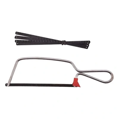 Image of Dekton Junior Hacksaw With blade &amp; 6 Extra Blades Lightweight aluminium frame 6&quot; (150mm) HCS 24 TPI Adjustable Tension for Precision Cutting and Durable Design Compact Hand Saw