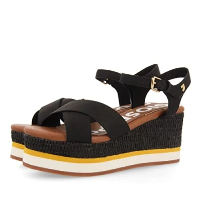 Image of Gioseppo Women&#039;s SEGET Wedge Heels Sandals, Black, 3 UK