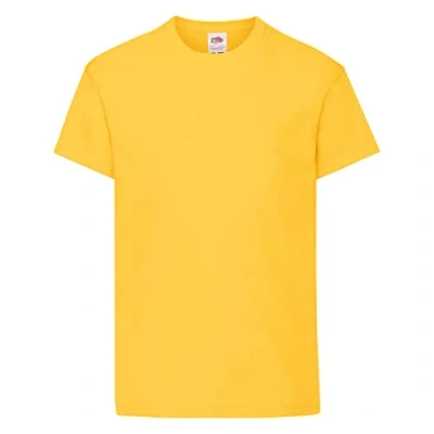 Image of Fruit of the Loom Unisex Kid&#039;s Original T Shirt, Sunflower, 14 15 Years