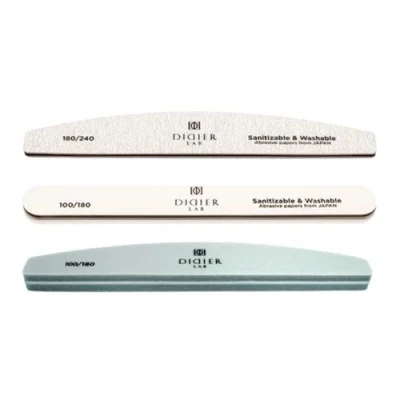 Image of DidierLab Nail File and Buffer Set 3pcs Files 100/180 Grit 180/240 for Acrylic Gel Nails Extra Durable Prep Tools Manicure &amp; Pedicure