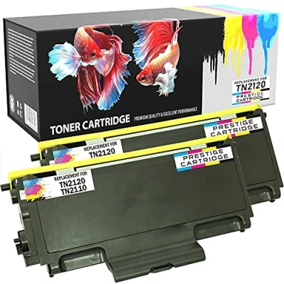 Image of Prestige Cartridge TN2120 TN2110 Pack of 2 Laser Toner Cartridges Compatible with Brother HL 2140 2150 2170 2170W DCP 7030 7040 7045N MFC 7320 7340 7345DN 7440N 7840W