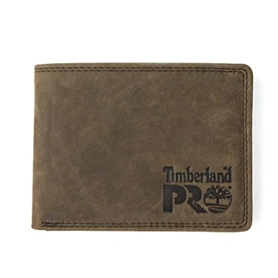 Image of Timberland PRO mens Leather Rfid With Removable Flip Pocket Card Carrier Wallet, Dark Brown/Pullman, One Size UK