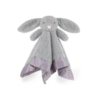 Image of Apricot Lamb Stuffed Animals Gray Bunny Rabbit Security Blanket Infant Snuggler Plush Baby Lovey(Gray Bunny, 13 Inches)
