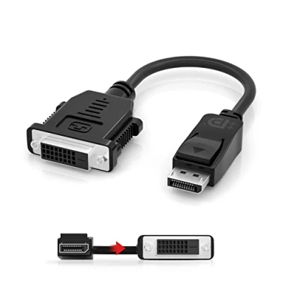 Image of BolAAzuL DisplayPort to DVI D Single Link Adapter Cable, Display Port DP 1.2 DVI(24+1) Converter Cable Passive Male Female Black for Nvidia HP Dell Lenovo PC Laptop