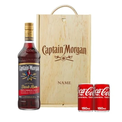Image of Personalised Captain Morgans Dark Rum Gift Set with Fever Tree Cola 70cl