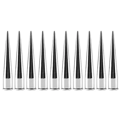 Image of HEEPDD 10 Pcs 7mm Metal Spike Rivets, Cone Spikes Metallic Screw Back Studs Cool Rivets Punk for DIY Leather Crafts(Silver)