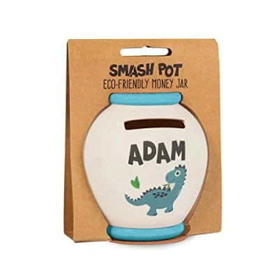 Image of History &amp; Heraldry Personalised Bamboo Smash Pot Money box (Adam)