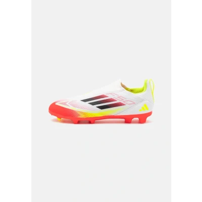 Image of adidas F50 League Laceless Football Boots FG/MG Kids, Cloud White/Core Black/Solar Yellow, 13.5 UK Child