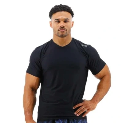 Image of TYR Men&#039;s Athletic Performance Workout Airtec Short Sleeve Tee T Shirt, Black, Large