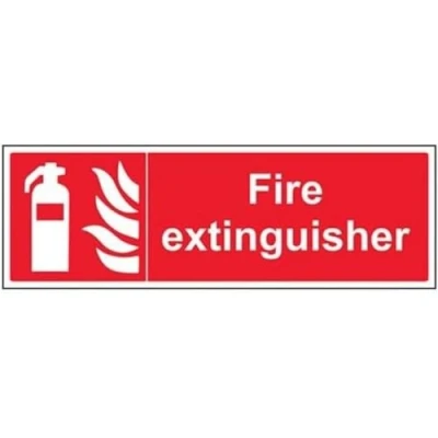 Image of V Safety Fire Extinguisher Sign 450mm x 150mm Self Adhesive Vinyl