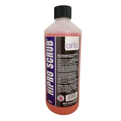 Image of HiPRO Scrub™ Antibacterial Skin &amp; Wound Wash for Animals Enriched with Thymol, Tea Tree Oil, and Zinc Sulphate Deep Cleansing Soothing Formula Wounds, Cuts, Irritated 500mL