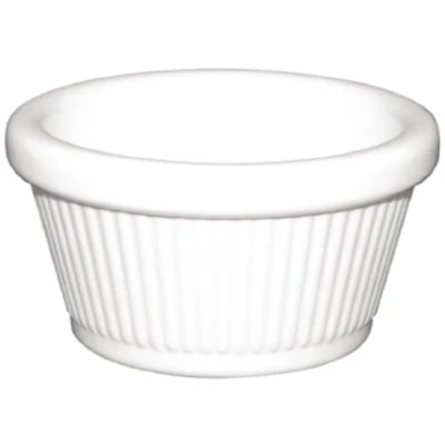 Image of Olympia Kristallon Melamine Fluted Ramekins White 76mm