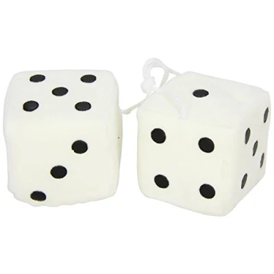 Image of Sumex DADOS10 Car Hanging Furry Dice, White, 7 x cm