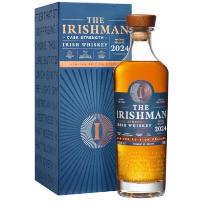 Image of The Irishman Cask Strength Blended Irish Whiskey Triple Distilled from 100% Barley &amp; Oak Aged Single Malt Pot Still Blend 55.3% ABV 70cl (0.7 Litre) Bottle