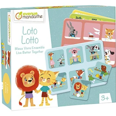 Image of Avenue Mandarine Ref JE526C Lotto Game Box Contains 24 Pawns &amp; 4 Boards Observation Association, Vocabulary Skills, 2 Players, Suitable for Ages 3+