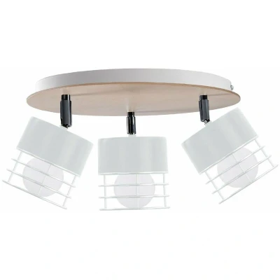Image of Casa Ceiling Spotlight Clusters White, Wood, 32cm, 3x E27