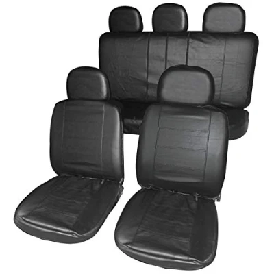 Image of UKB4C® Leather Look Leatherette Car Seat Covers Front and Rear Full Set