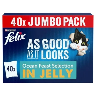 Image of FELIX As Good it Looks Ocean Feasts Wet Cat Food 40x85g