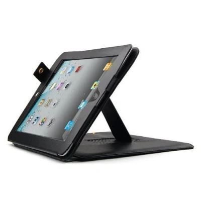 Image of Accessotech Black Leather Flip Case Cover Stand Holder for Apple iPad 2/3 Generation Protector