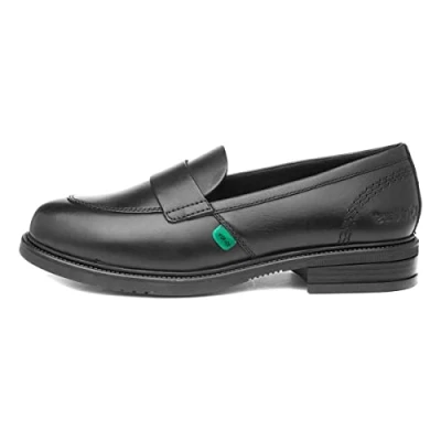 Image of Kickers Women&#039;s Lach Slip On Loafers Leather Shoes, Black, 5 UK