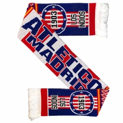 Image of GIFTS 4 ALL New Atletico Madrid Crest Football Fans Scarf, Souvenir La Liga Scarf