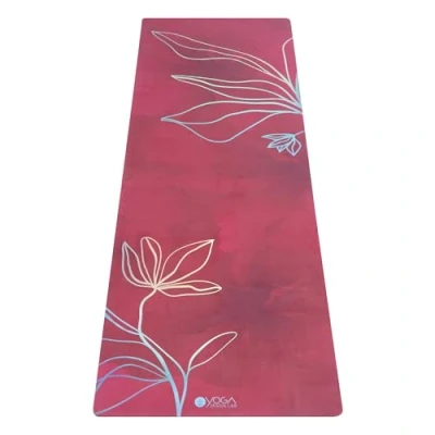 Image of Yoga DESIGN LAB The Combo Mat 2 in 1 Mat+Towel Eco Luxury Ideal for Hot Yoga, Power, Bikram, Ashtanga, Sweat Studio Quality Includes Carrying Strap! (Iris, 5.5mm)