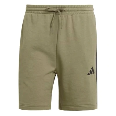 Image of adidas Men&#039;s Essential Three Stripes French Terry Short, Olive strata/Black, XXL