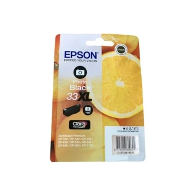 Image of Epson 33XL PHBK 8.1ml 400pages Photo Black Ink Cartridge (, Expression Home xp 530, 630, 635, 830, Top, 8.1 oz, 400 Sheets, Inkjet)