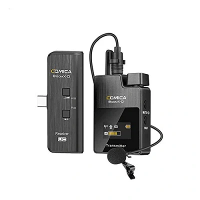 Image of comica BoomX D UC1 2.4G Wireless Transmitter &amp; Receiver Recording Microphone for USB C IPhone Mic Studio Dynamic Microphones Camera
