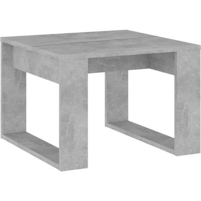 Image of vidaXL Engineered Wood Side Table in Concrete Grey Modern Square for Living Room, Bedroom, Office