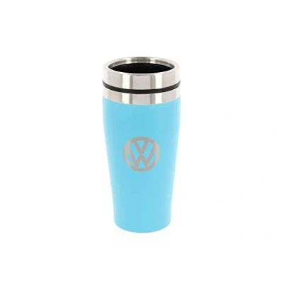 Image of BRISA VW Collection Insulated Stainless Steel Thermo Drinking Cup in Logo Design, Double Walled (450ml/15.2 fl oz/Turquoise)
