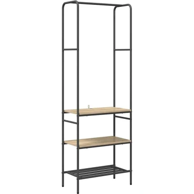 Image of vidaXL Clothes Rack with Shelves Shelf Sonoma oak Engineered wood
