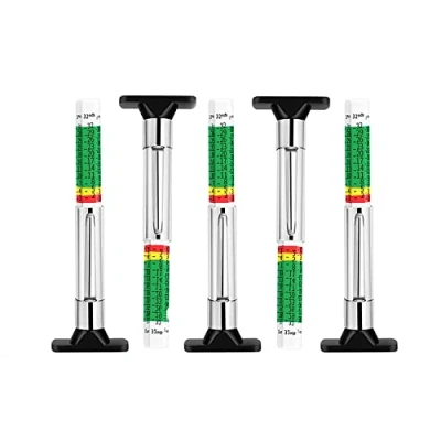 Image of LICQIC Tyre Tread Depth Gauge UK, Color Coded Car Tire Gauge, 32nds, 5 Pcs