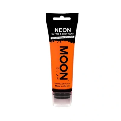 Image of Moon Glow Supersize 75ml Neon UV Face &amp; Body Paint Intense Orange with sponge applicator