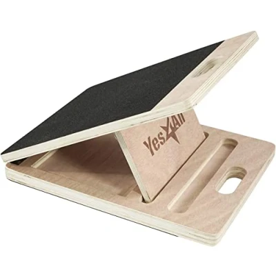 Image of Yes4All Adjustable Wooden Slant Board/Calf Incline Board Stretch Board, Wedge with Anti Slip Surface, Foldable and Portable &amp; Smart Design, 16x18x20