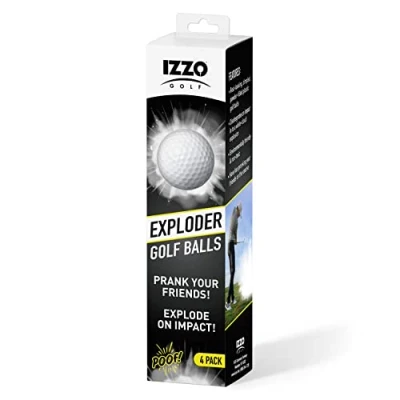 Image of Izzo Golf Exploder Prank Balls 4 Pack Joke Ball, Novelty Plastic Exploding Ball with Safe, White Powder