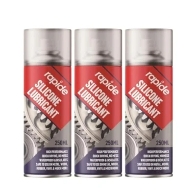 Image of DIOXSTAR Silicone Lubricant Spray, High Performance, Fast Drying, Safe to Use on Metal, Rubber, Wood, Vinyl and Multi Purpose, Reduce Friction, 250ml (3 PCS)