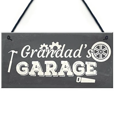 Image of RED OCEAN Grandad&#039;s Garage Hanging Wall Plaque Novelty Workshop Man Cave Shed Sign Father Gift
