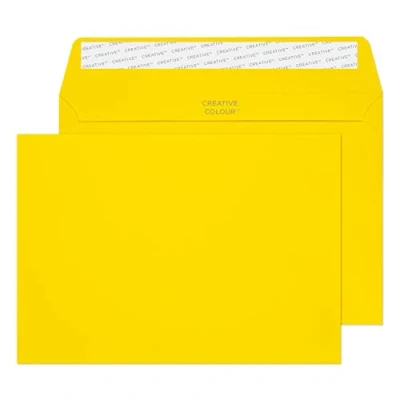 Image of Blake Creative Colour C5 162 x 229 mm 120 gsm Peel &amp; Seal Wallet Envelopes (303) Banana Yellow Pack of 500