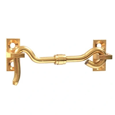 Image of 2X Solid Brass 75mm Cabin Hooks &amp; Eyes Small 3&quot; Latches for Garden Shed Garage Gate Door