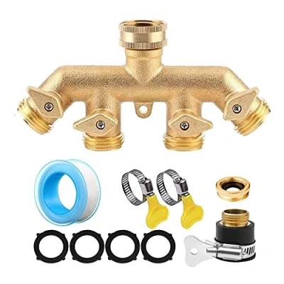 Image of CHSEEO 4 Way Hose Splitter Tap Connector Adaptor Outdoor Utility Snap On Garden Watering Flowering Gardening Irrigation Tool #3