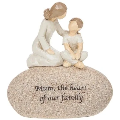 Image of Angels Mum the Heart Of Our Sentimental Pebble Gift